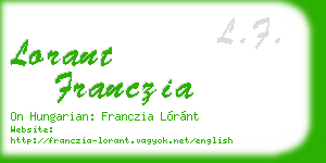 lorant franczia business card